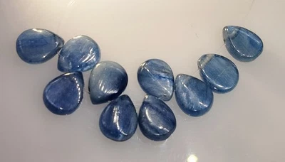 10 piezas cuentas de piedras preciosas briolette lisas de cianita azul AAA 9 mm X 7 mm Foto 1 de 4