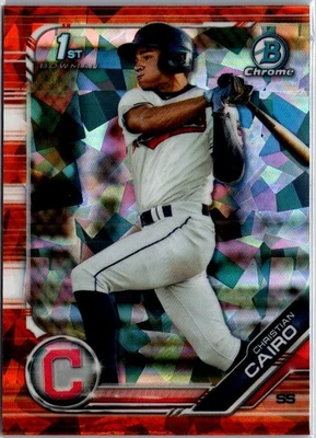 2019 Bowman Chrome Draft Sapphire Christian Cairo RC Orange Refractor /25 - Image 1 of 2