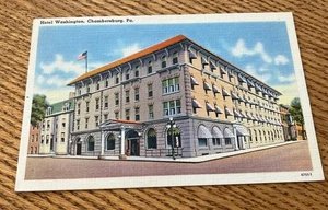 Postcard Pennsylvania Chambersburg PA Hotel Washington 1947 Linen Posted - Picture 1 of 2