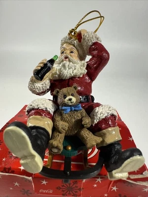 Coca-Cola Collectible Ornament Downhill Sledder With bear - Image 1 of 4