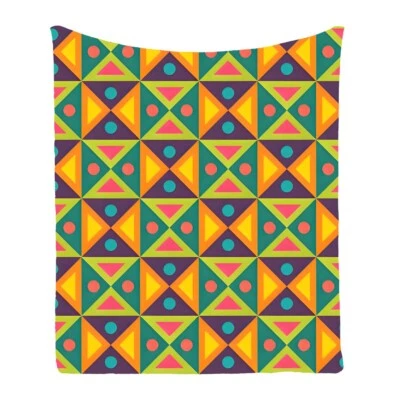 Exotic Geometric Spots Warm Bedspread Sofa Throw Blanket Holiday Birthday Gift - Image 1 of 4