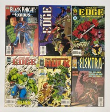 Mixed Lot 6 Marvel '96 Over The Edge Hulk Elektra Black Knight Daredevil MINT 48