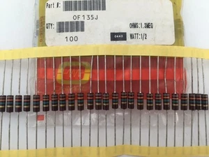 (50 Stück) OF135J Ohmit, 1/2 Watt 1,3 m Ohm 5 %, Kohlenstoffzusammensetzung Widerstand (axial) - Bild 1 von 1