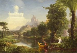 4er Set Die Reise des Lebens von Thomas Cole Giclee Fine Art Druck Repro auf Leinwand - Bild 1 von 4