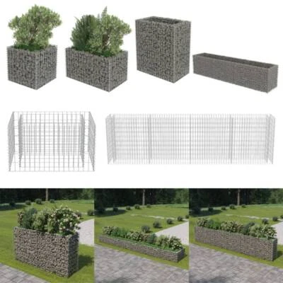 Gabion Stone Basket Wall Retaining Wire Cage Fench Privacy Galvanized Planter  - Image 1 of 4