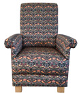 William Morris Strawberry Thief Fabric Adult Armchair Chair Birds Navy Blue