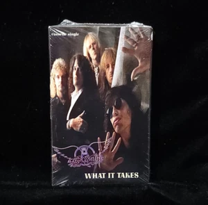 Aerosmith - What It Takes - Cassingle Cassette Tape Single 1990 Sealed New - Picture 1 of 12