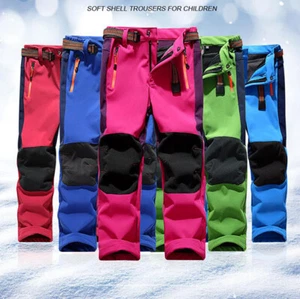 Kids Child Winter Warm Fleece Pants Boy Girls Soft shell Hiking Outdoor Trousers - Picture 1 of 23