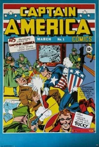 Captain America Punching Hitler Poster 24 X 36 - Picture 1 of 4