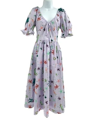  Vestido Hill House The Ofelia Sea Creatures Talla XS Lila Midi  Foto 1 de 4