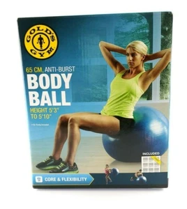 Gold Gym Anti Burst Body Ball Toning Flexible 5'3 To 5'10 Air Pump USA Seller - Picture 1 of 12