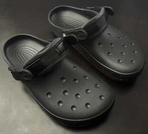 Crocs Classic Work Clogs Adjustable Slip Resistant Shoes With Hole-Free, Black - Picture 1 of 9
