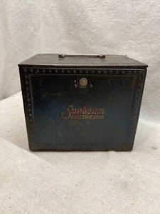 Antique Sunbeam electric iron in metal travel case 1920's - Picture 1 of 5