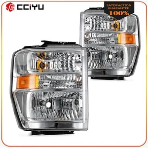 Headlights Assembly For 2008-2014 Ford E150 E250 E350 E450 Econoline Van Pair - Picture 1 of 7