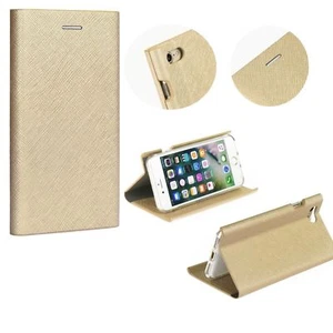 ^ Apple iPhone 8 4,7" Gold Forcell Bravo Jeans Buch Form Etui Book Case Cover - Zdjęcie 1 z 6