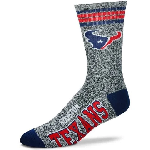 HOUSTON TEXANS NFL FOOTBALL JERSEY LOGO 4 STRIPE CREW MARBLE LENGTH SOCKS LARGE Cover