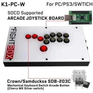 Fightbox K1 All Button Leverless Arcade Game Controller For PC/PS/Xbox/Switch - Picture 1 of 36