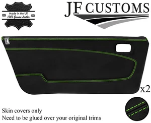 2x FUNDA TARJETA PUERTA DELANTERA CUERO PUNTADA VERDE PARA LANCIA BETA VOLUMEX CUPÉ JF2 - Imagen 1 de 3