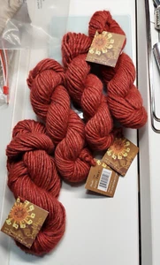 MIRASOL SULKA YARN (Set of 4) hanks, # 208 lt. RED. 50 gr ea. Alpaca Silk. - Picture 1 of 5