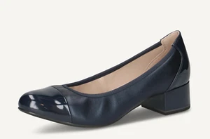Caprice 9-22500-42 blue tassel leather ballerina neckline 4 cm heel - Picture 1 of 5
