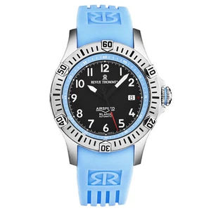 Revue Thommen Men's 'Air speed' Black Dial Blue Strap Automatic 16070.4735 - Picture 1 of 1