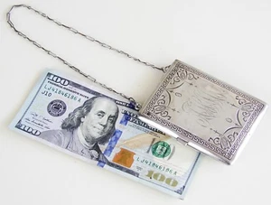 Antique VTG Art Deco Edwardian Sterling Silver Compact Clutch Evening Purse  - Picture 1 of 10