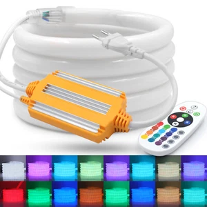 RGB Neon LED Strip Streifen Flex Schlauch Lichtband Lichterkete Garten Außen230V - Bild 1 von 12