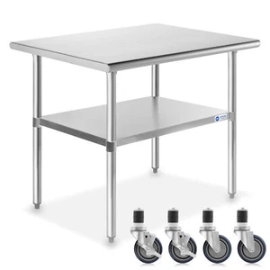 Stainless Steel 24" x 36" NSF Commercial Kitchen Work Food Prep Table w/ Casters - Picture 1 of 7