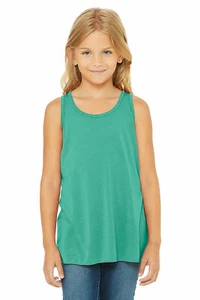 Marky G Apparel B8800Y 3-Pack Youth Big Girls' Flowy Racerback Tank, Teal, Large - Picture 1 of 3