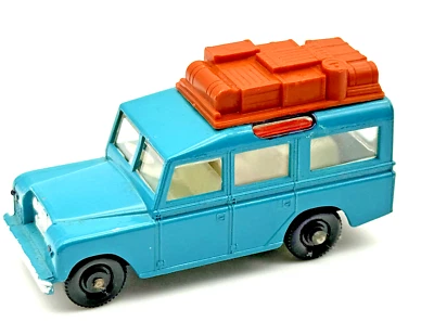 Lesney Matchbox MB12 1965 azul Safari Land Rover ruedas regulares como nuevo en caja de PVC Foto 1 de 4
