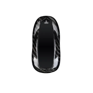 Black Real Carbon Fiber Car Hard Shell Key Fob Cover Case For Tesla Model S - Picture 1 of 4