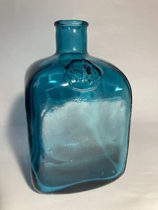 Vintage Italienische Karaffe Flasche Kunst Glasflasche * Blau - Bild 1 von 9