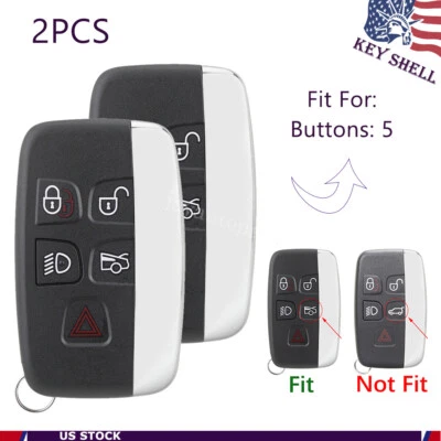 2 Repuestos Mando a Distancia Carcasa Coche Llavero 5 Botones Para Jaguar XJ Xe XF F-Type Foto 1 de 4