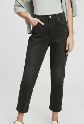 GAP High Rise Mom Jeans Tapered Ankle Size 30/10 PETITE Black Wash NWT RT$80 - Image 1 of 4