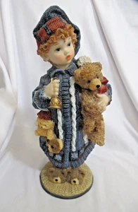 Figura de resina coleccionable Boyds Bear Christmas Little Boy & Teddy Bear 12,5" - Imagen 1 de 14