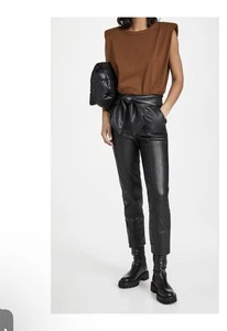 Pantalones de cuero vegano JONATHAN SIMKHAI Tessa negros 4 nuevos con etiquetas $425 - Imagen 1 de 11