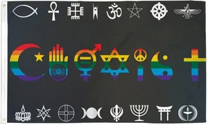 Coexist Rainbow Flag 3x5ft UltraBreeze LGBTQ Rainbow Peace Banner Outdoor Decor - Picture 1 of 2