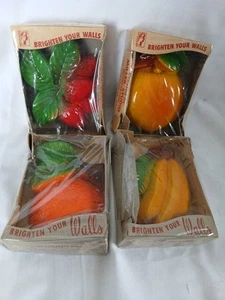 Miller Studio Chalkware Nuevo Antiguo Stock Lote De 4 Frutas Todo Nuevo En Caja - Imagen 1 de 15