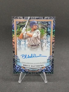 2024 Bowman Sterling Brice Matthews argento rifrattore su scheda automatico #/100 #PA-BMA - Foto 1 di 7