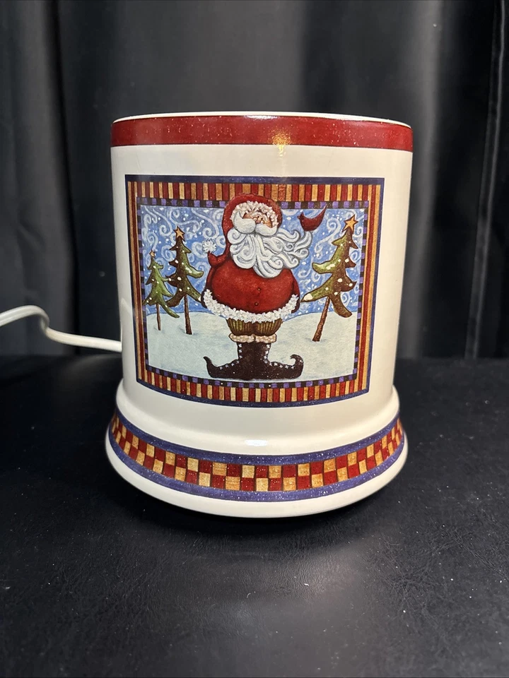 Calentador de velas eléctrico de cerámica Country Santa Navidad FUNCIONA Foto 1 de 4