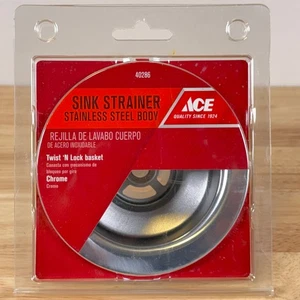 ACE Hardware Sink Strainer Stainless Steel Body Twist 'N Lock Basket #40286 NEW! - Picture 1 of 6