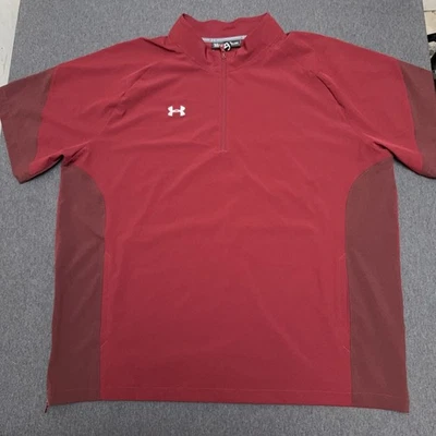 Under Armour Cage Jacket Men 4XL Red Quarter Zip Lightweight Outdoor - Image 1 of 4