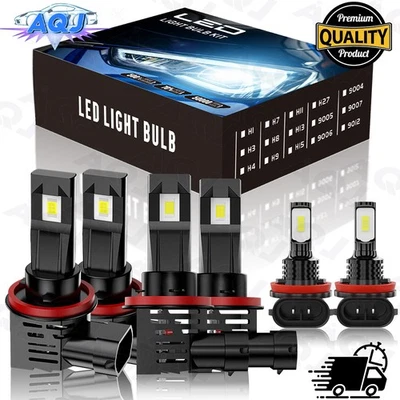 FOR Buick Allure 2005-2010 -6X H11+H9 LED Headlight + H11 Fog Light Bulbs Kits Foto 1 de 4