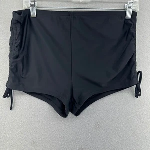 Urbanology Swimsuit Bottoms Ruched Drawstring Black W 1TG/1X Plus Size Retro - Bild 1 von 4