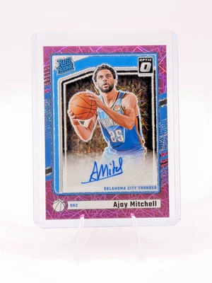 2024-25 Panini Donruss Optic Ajay Mitchell Pink Velocity Rated Rookie Auto /79 - Image 1 of 2