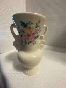 Jarrón vintage de flores rosas de cerámica Royal Copley - Imagen 1 de 6