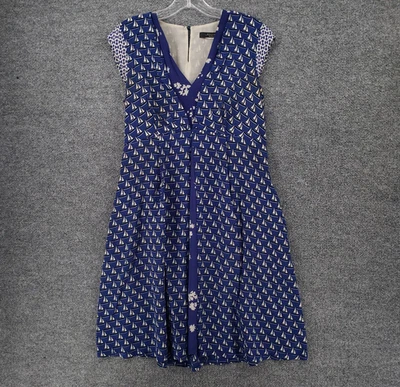 Vestido Weekend Max Mara para mujer 4 azul hasta la rodilla sin mangas seda espalda cremallera cuello en V Foto 1 de 4