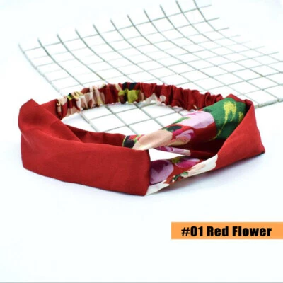 Conjunto Moda Mujeres Elástico Flor Turbante Envoltura Diadema Banda para el Cabello Retorcida Foto 1 de 4