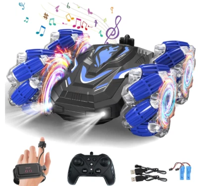 Gesture Sensing RC Stunt Car Dual Remote Control 360° Spins Light Music Flips - Image 1 of 4