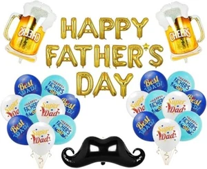 Happy Father's Day Aluminum Foil Balloon Set 16 Inch Letter Balloon Deco 38 Pcs - Picture 1 of 6